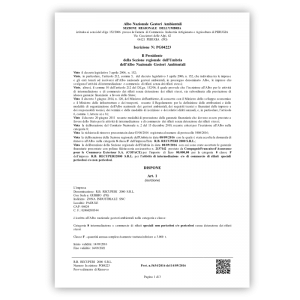 Albo Gestori Ambientali — CAT 8-F